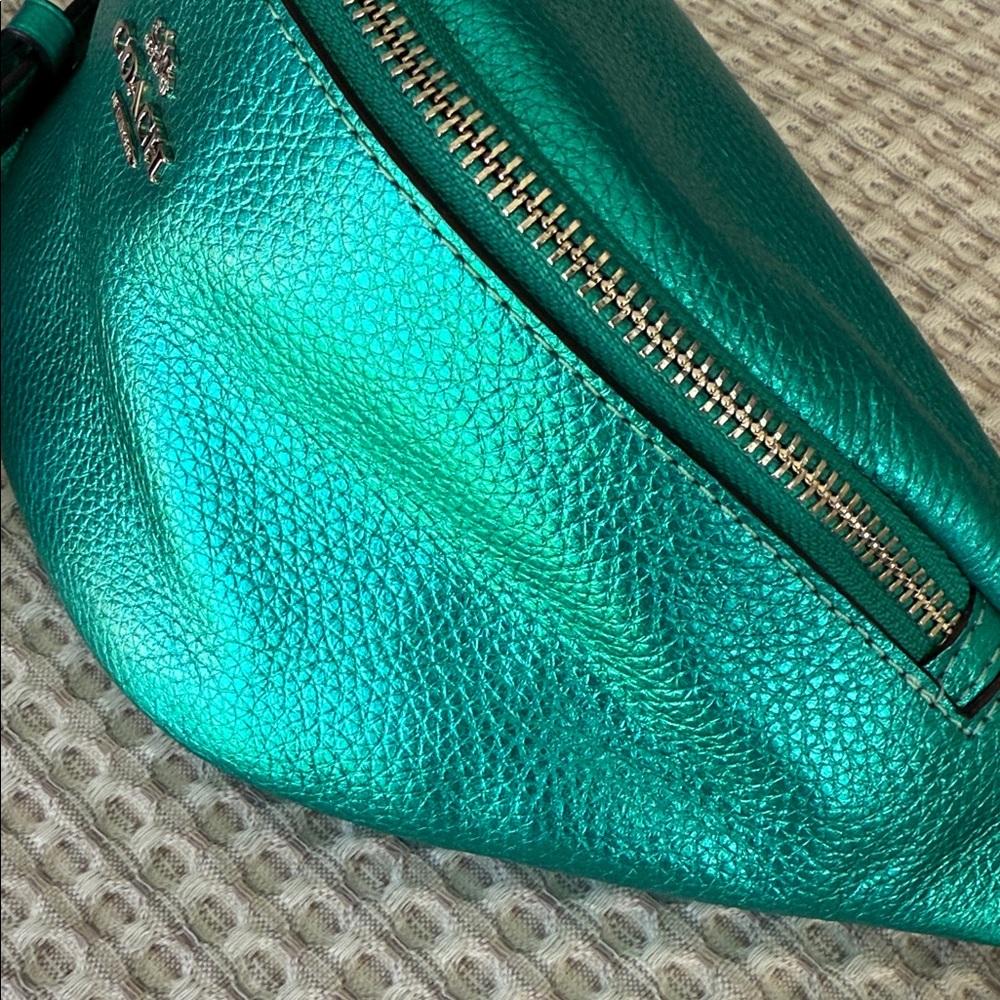 Coach Teal Leather Women's Bag - Picture 7 of 9